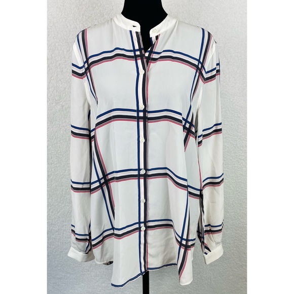 EQUIPMENT • Henri Plaid Silk Long Sleeve Button-Down Shirt, XS - Picture 3 of 13